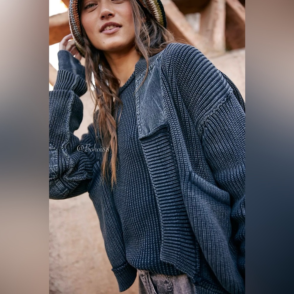 NEW Free People We The Free Worn Thru Surplus Cardi - Picture 4 of 17